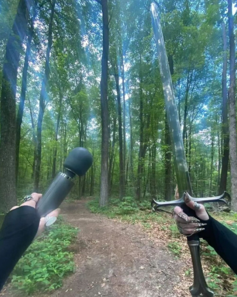 gotta be ready for anything when venturing the deep woods #0yPl5l9Y